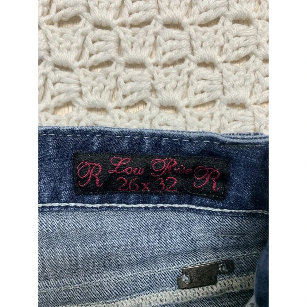 Rock and Roll Cowgirl Women Jeans 26x32Approx‎ 28x31 Blue Denim Low Rise Bootcut - Picture 7 of 12